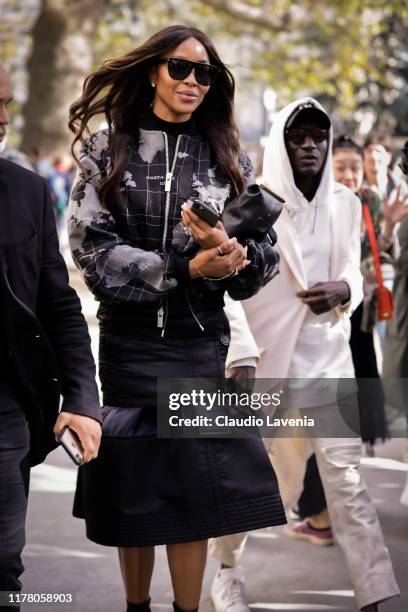 Naomi Campbell, is seen outside the Sacai show during Paris Fashion Week - Womenswear Spring Summer 2020 on September 30, 2019 in Paris, France.