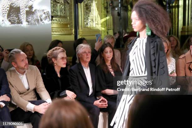 Alasdhair Willis, Natalia Vodianova, Paul McCartney and his wife Nancy Shevell attend the Stella McCartney Womenswear Spring/Summer 2020 show as part...