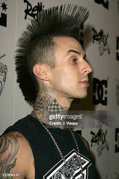 Travis Barker during Travis Barker DC Shoes Launch Party at LAX Nightclub in Hollywood, California, United States.