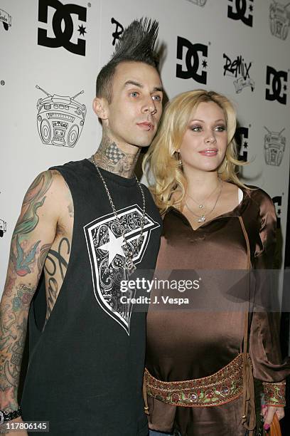 Travis Barker and Shanna Moakler during Travis Barker DC Shoes Launch Party at LAX Nightclub in Hollywood, California, United States.