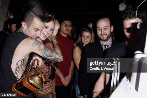 Travis Barker and Shanna Moakler during Travis Barker DC Shoes Launch Party at LAX Nightclub in Hollywood, California, United States.