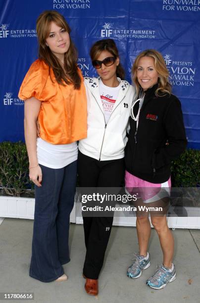 Mandy Moore, Eva Mendes and Sheryl Crow during The Entertainment Industry Foundations 14th Annual Revlon Run/Walk for Women at Los Angeles Memorial...