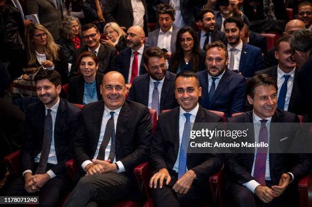 Italian Minister of Health Roberto Speranza, General Secretary of Democratic Party Nicola Zingaretti, Italian Minister of Foreign Affairs Luigi Di...