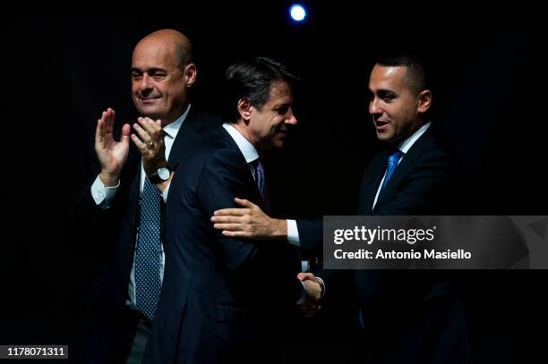 General Secretary of Democratic Party Nicola Zingaretti, Italian Prime Minister Giuseppe Conte and Italian Minister of Foreign Affairs Luigi Di Maio...