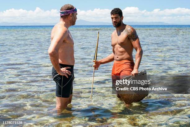 Don't Bite the Hand That Feeds You" - Dan Spilo and Aaron Meredith on the Fifth episode of SURVIVOR: Island of Idols airing Wednesday, Oct. 23rd on...