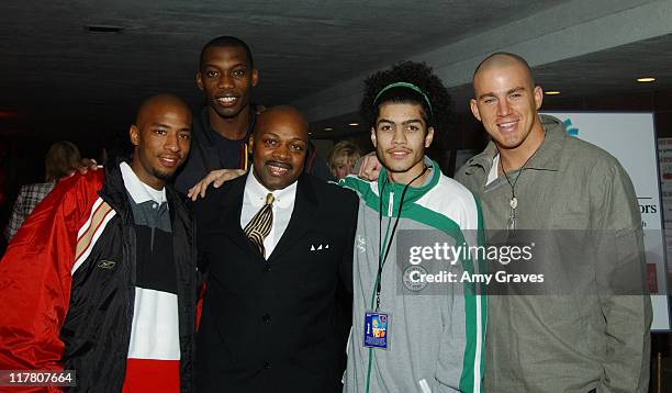 Antwon Tanner, Nana Gbewony, Ken Carter, coach, Rick Gonzalez and Channing Tatum