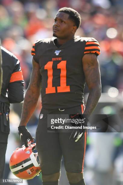 Wide receiver Antonio Callaway of the Cleveland Browns on the field in the second quarter of a game against the Seattle Seahawks on October 13, 2019...