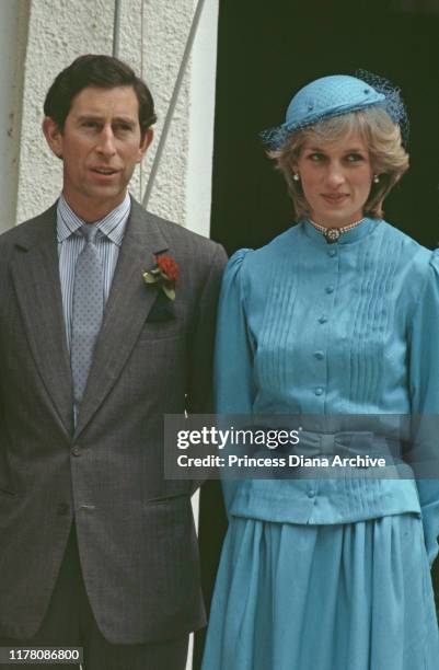 Prince Charles and Diana, Princess of Wales in Canberra during a visit to Australian Prime Minister Bob Hawke and his wife Hazel, March 1983.