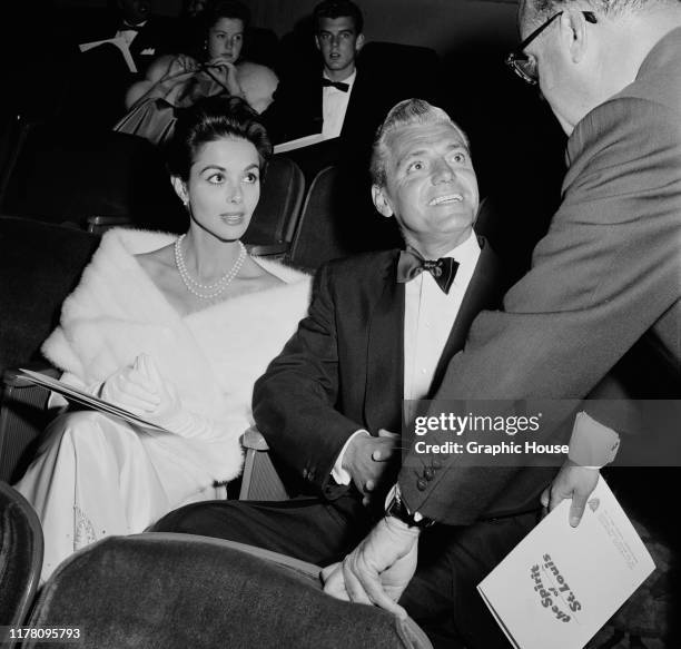 English actress Dana Wynter and her husband, attorney Greg Bautzer attend the premiere of the film 'The Spirit of St Louis' at Grauman's Egyptian...