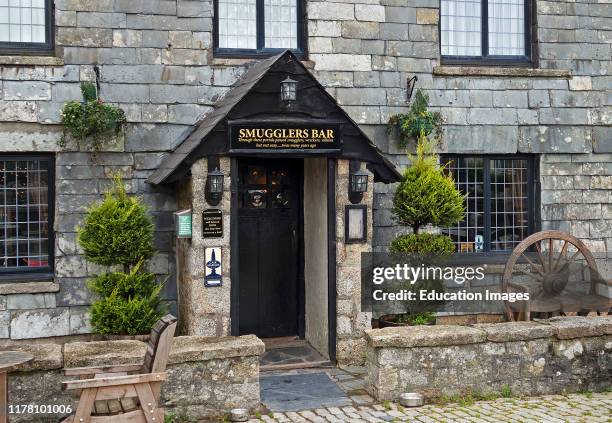 Entrance to smugglers bar at jamaica inn, bodmin moor, bolventor, Cornwall, England, Britain, uk.