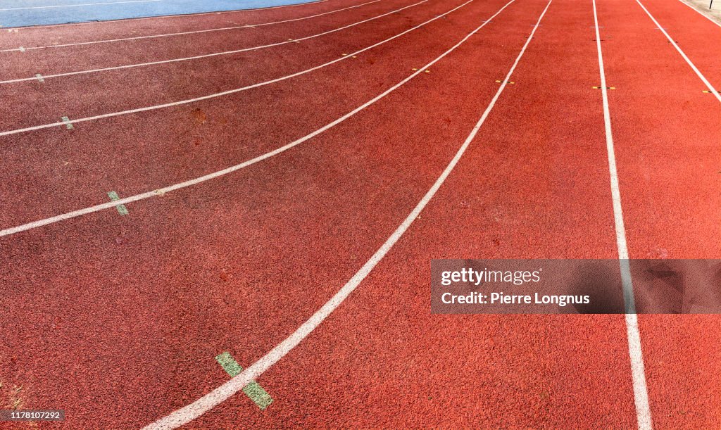 Athletics track, close up