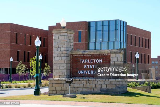 Tarleton State University entrance sign in Stephenville Texas.