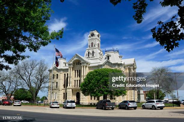 Hill County courthouse on the town square in Hillsboro Texas.