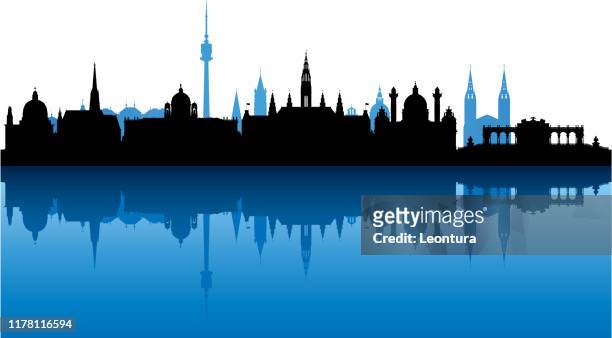 vienna skyline (alle gebäude sind komplett und beweglich) - österreichische kultur stock-grafiken, -clipart, -cartoons und -symbole