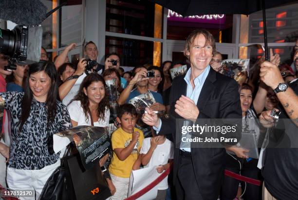 Michael Bay arrives at the red carpet VIP screening of "Transformers: Dark of the Moon" at Regal South Beach Cinema on June 30, 2011 in Miami Beach,...