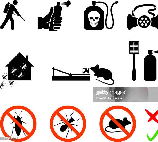 kammerjäger lizenzfreie vektor icon-set - insecticide stock-grafiken, -clipart, -cartoons und -symbole