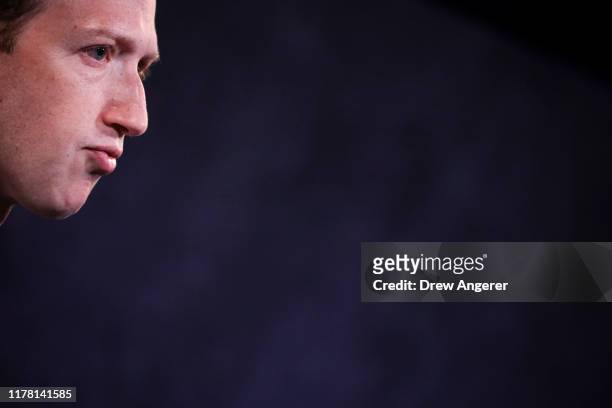 Facebook CEO Mark Zuckerberg speaks about the new Facebook News feature at the Paley Center For Media on October 25, 2019 in New York City. Facebook...