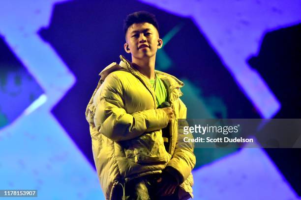 Singer Rich Brian performs onstage during the Head in the Clouds Festival by 88 Rising at Los Angeles State Historic Park on August 17, 2019 in Los...