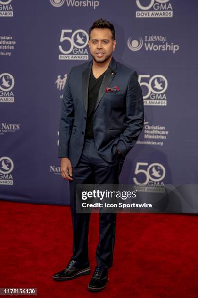 Andy Alemany on the red carpet for the 50th Annual GMA Dove Awards at Allen Arena, Lipscomb University on October 15, 2019 in Nashville, Tennessee.