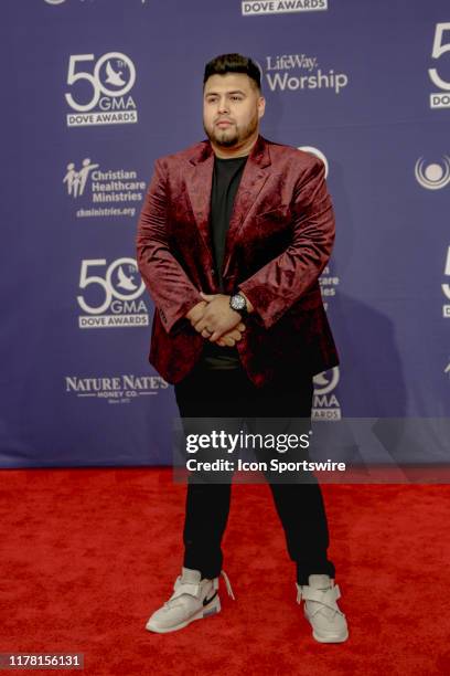 Samuel Ash on the red carpet for the 50th Annual GMA Dove Awards at Allen Arena, Lipscomb University on October 15, 2019 in Nashville, Tennessee.