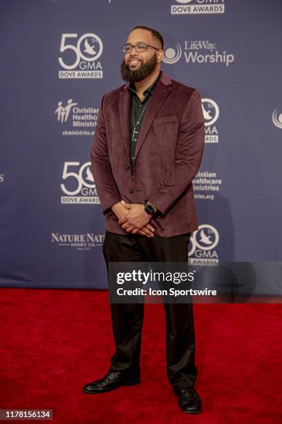 Brendon Coe on the red carpet for the 50th Annual GMA Dove Awards at Allen Arena, Lipscomb University on October 15, 2019 in Nashville, Tennessee.