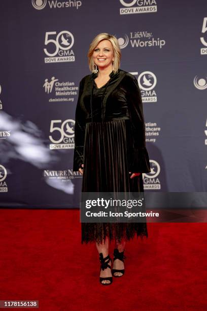 Sonya Isaacs on the red carpet for the 50th Annual GMA Dove Awards at Allen Arena, Lipscomb University on October 15, 2019 in Nashville, Tennessee.