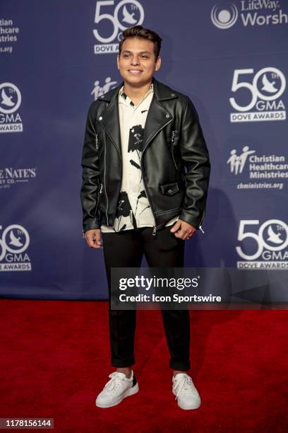 Lowsan Melgar on the red carpet for the 50th Annual GMA Dove Awards at Allen Arena, Lipscomb University on October 15, 2019 in Nashville, Tennessee.