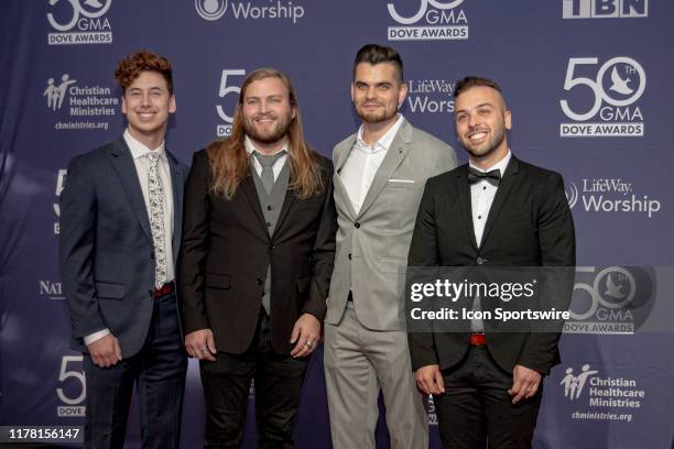 Vertical Worship on the red carpet for the 50th Annual GMA Dove Awards at Allen Arena, Lipscomb University on October 15, 2019 in Nashville,...