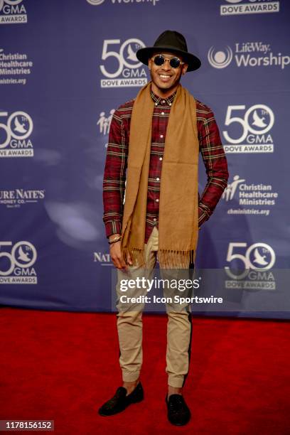 Tyler Little on the red carpet for the 50th Annual GMA Dove Awards at Allen Arena, Lipscomb University on October 15, 2019 in Nashville, Tennessee.