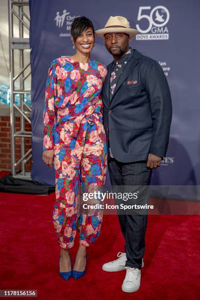 Dana Sorey and guest on the red carpet for the 50th Annual GMA Dove Awards at Allen Arena, Lipscomb University on October 15, 2019 in Nashville,...