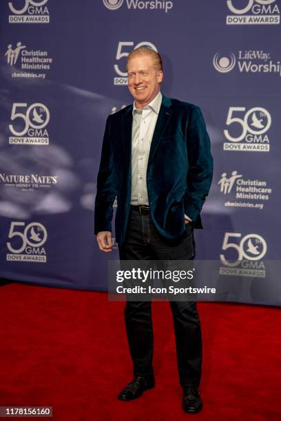 Mike Huppe on the red carpet for the 50th Annual GMA Dove Awards at Allen Arena, Lipscomb University on October 15, 2019 in Nashville, Tennessee.