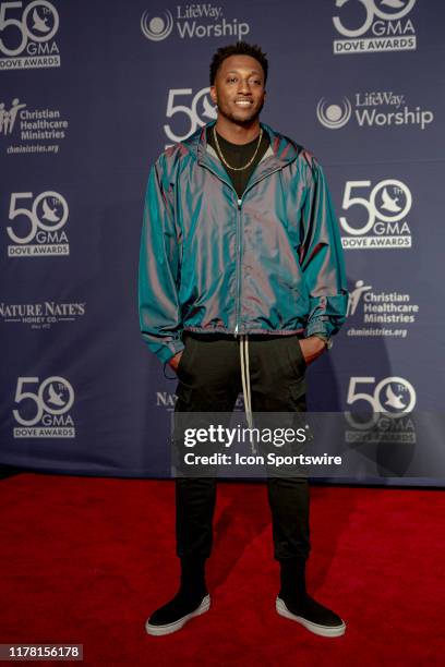 Lecrae on the red carpet for the 50th Annual GMA Dove Awards at Allen Arena, Lipscomb University on October 15, 2019 in Nashville, Tennessee.