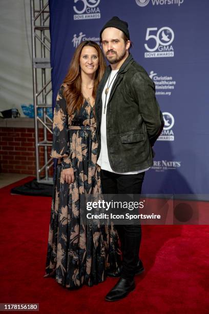 David Leonard and guest on the red carpet for the 50th Annual GMA Dove Awards at Allen Arena, Lipscomb University on October 15, 2019 in Nashville,...