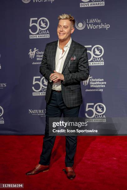 Riley Harrison Clark on the red carpet for the 50th Annual GMA Dove Awards at Allen Arena, Lipscomb University on October 15, 2019 in Nashville,...