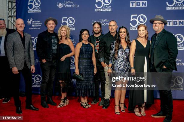 MercyMe and guests on the red carpet for the 50th Annual GMA Dove Awards at Allen Arena, Lipscomb University on October 15, 2019 in Nashville,...