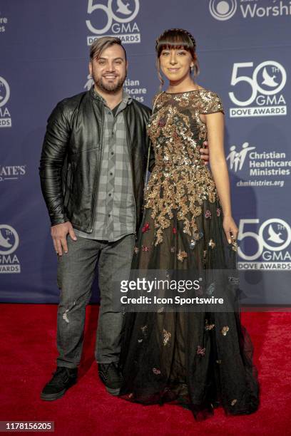 Jerricho Scroggins and guest on the red carpet for the 50th Annual GMA Dove Awards at Allen Arena, Lipscomb University on October 15, 2019 in...