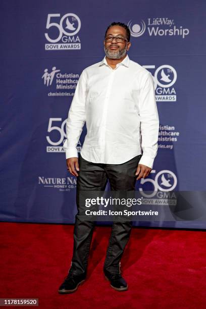 Virgil Strafford on the red carpet for the 50th Annual GMA Dove Awards at Allen Arena, Lipscomb University on October 15, 2019 in Nashville,...