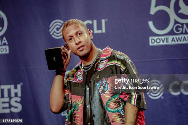 Gawvi won Rap / Hip Hop Recorded Song of the Year for "Fight for Me" at the 50th Annual GMA Dove Awards at Allen Arena, Lipscomb University on...