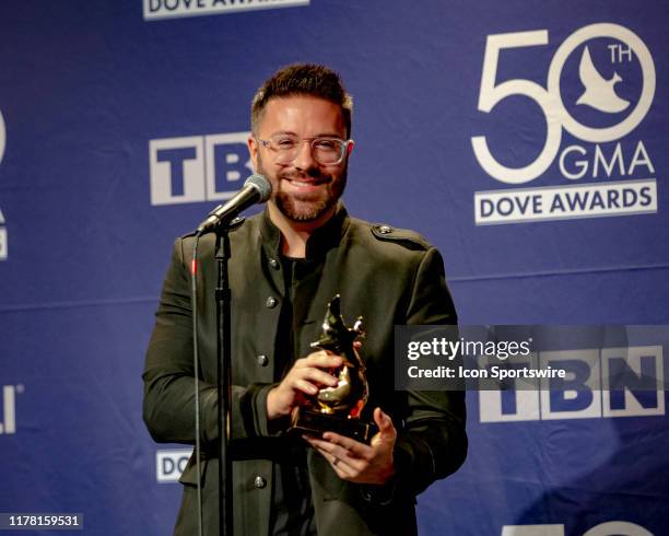 Danny Gokey wins Short Fom Video of the Year at the 50th Annual GMA Dove Awards at Allen Arena, Lipscomb University on October 15, 2019 in Nashville,...
