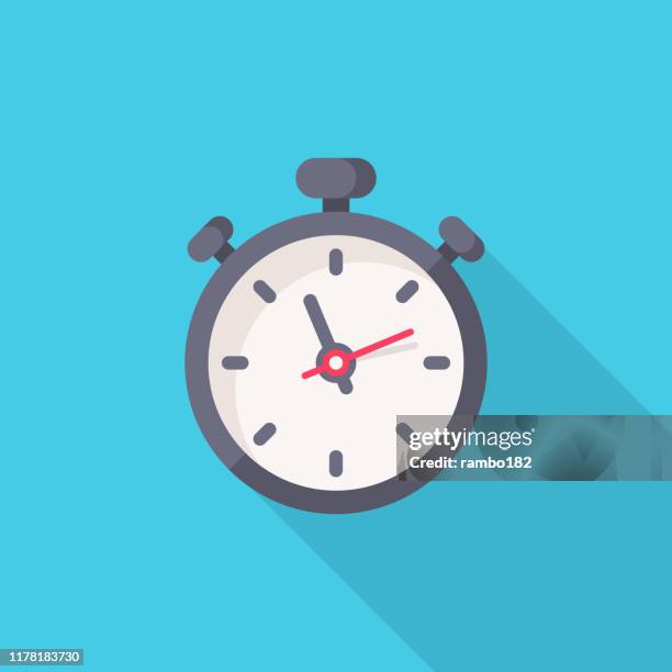 stopwatch flat icon. pixel perfect. for mobile and web. - office facilities stock illustrations