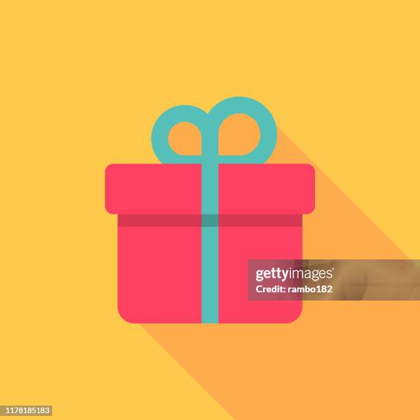 gift flat icon. pixel perfect. for mobile and web. - opening present stock illustrations