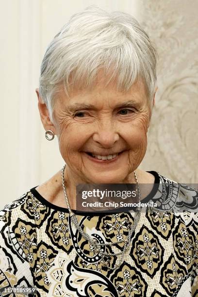 Maureen Scalia, widow of the late Associate Justice Antonin Scalia, attend the ceremonial swearing in of her son, Labor Secretary Eugene Scalia, in...