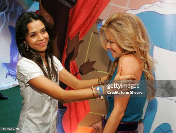 Kidada Jones and Carmen Electra during Disney's Alice in Wonderland Mad Tea Party at Private Residence in Los Angeles, California, United States.
