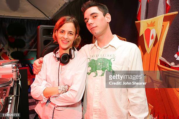 Samantha Ronson and DJ AM during Disney's Alice in Wonderland Mad Tea Party at Private Residence in Los Angeles, California, United States.