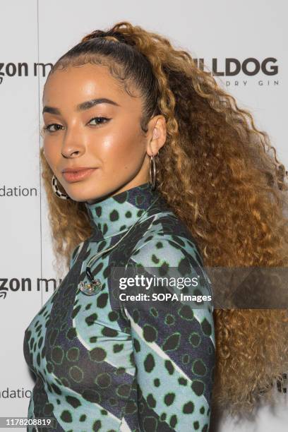 Ella Eyre attends the Notion Magazine and Bulldog Gin as it celebrates 85 issues and 15 years of music at Troxy in London.