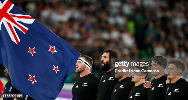 Kieran Read of New Zealand during the Rugby World Cup 2019 Semi-Final match between England and New Zealand at International Stadium Yokohama on...