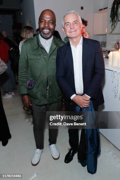 Fashion designer Duro Olowu and Herve Chandes - Director General Fondation Cartier, attends the exclusive exhibition opening of 'O T H E R S P A C E...