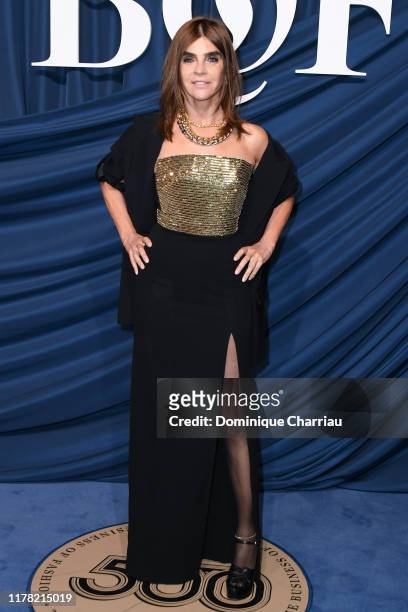 Carine Roitfeld attends The Business Of Fashion Celebrates The #BoF500 2019 at Hotel de Ville on September 30, 2019 in Paris, France.