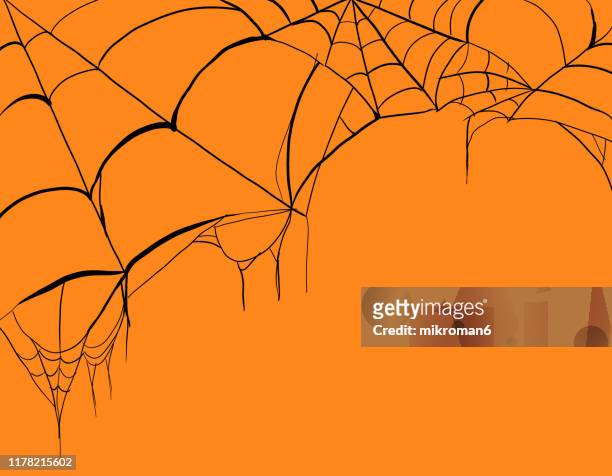 halloween illustration of cob webs - halloween poster stock pictures, royalty-free photos & images