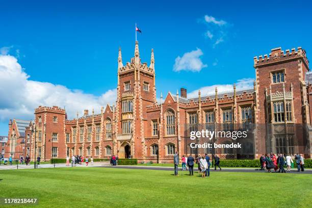 queen's university belfast northern ireland uk - belfast stock pictures, royalty-free photos & images